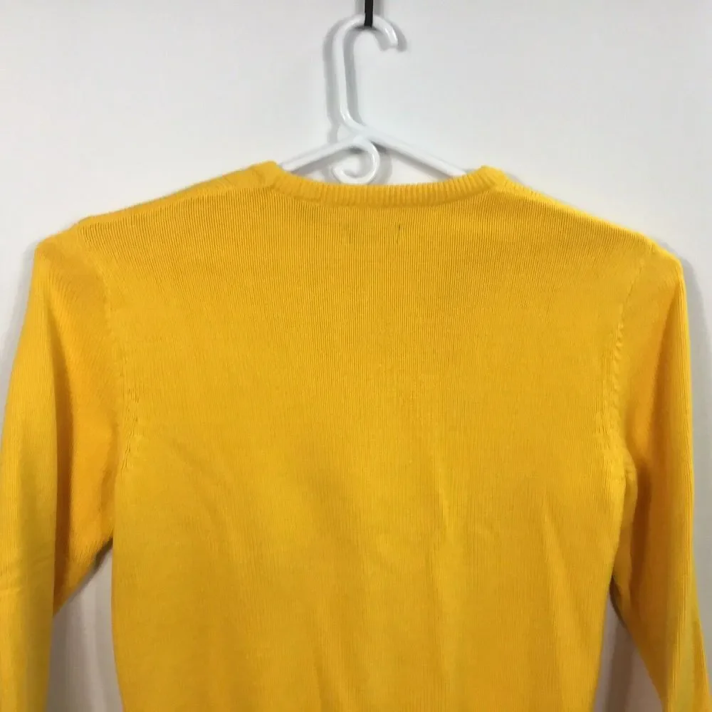 Chaps Knit Sweater Yellow‎ Crewneck Cotton Pullover Mens Size L/G